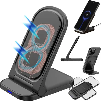 Produktbild von Schnelles induktives Ladegerät 15W Netzwerk Wireless Faltbar QC PD