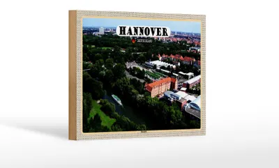 Produktbild von Holzschild Städte Hannover Blick auf Ihmeufer 18x12 cm Dekoration