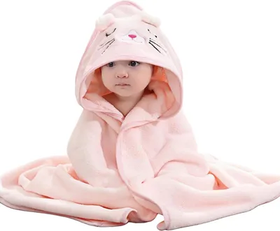 Produktbild von 1 Stück Cartoon Tier Baby Badetuch für Neugeborene, Baby, Kleinkind, Säugling - saugfähige große Baby Handtuch - Bär, 80*80CM