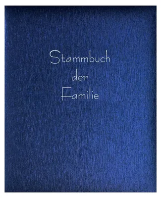 Produktbild von Stammbuch FUERTEVENTURA, Metallicfolie dunkelblau, Silberprägung, Familienstammbuch mit Vorlagen, Stammbuch der Familie im Format A5+ - für alle Urkunden, Ringmechanik