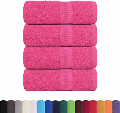 Image de Serviettes pour invités 4 pcs. Rose 30x50 cm 360 g/m² 100% coton