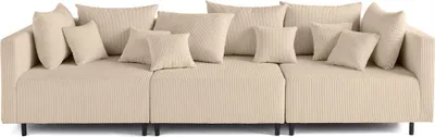 Image de Lisa Design Edinburg - canapé modulable 3 places - velours côtelé , Beige