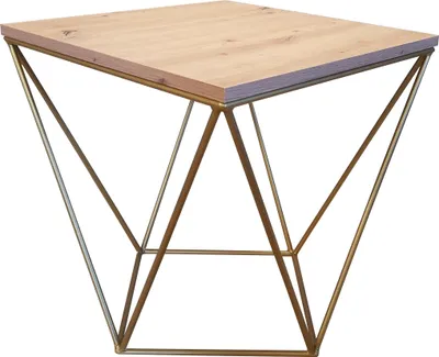 Zdjęcie produktu dla Stolik kawowy druciany LOFT Industrial dąb craft/złoty