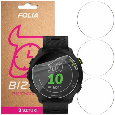Produktbild von 3x Schutzfolie für den Bildschirm für Garmin Forerunner 55, Bizon Watch HydroFlex