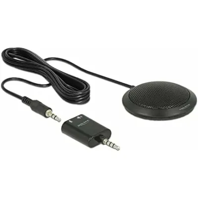 Zdjęcie produktu dla DeLOCK 65873, Mikrofon stołowy, -32 dB, 100 - 10000 Hz, 2200 Ω, Wielokierunkowy, Przewodowa