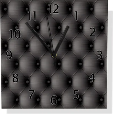 Produktbild von Wallario Design Wanduhr Schwarze Ledertür aus Aluverbund, Größe 30 x 30 cm