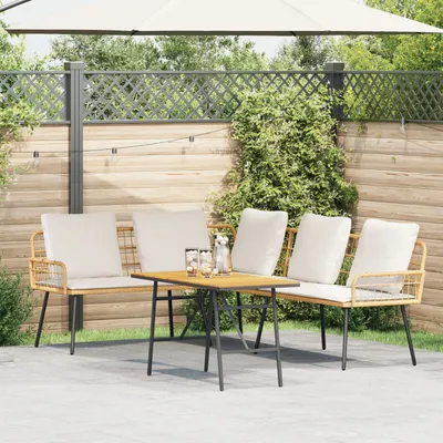 Produktbild von ZMH 2-teiliges Garten-Sofa-Set mit Kissen aus natürlichem Poly-Rattan