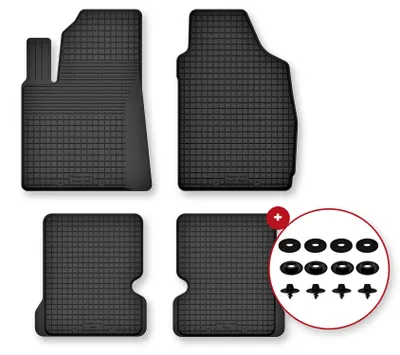 Image de Tapis de sol en caoutchouc pour Fiat Panda II 2002-2010 (à hayon) – 4 pièces, noirs, semi-universels – Wielganizator