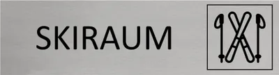 Produktbild von CombiCraft Aluminium Türschild Skiraum 165x45mm mit 3M-Tape