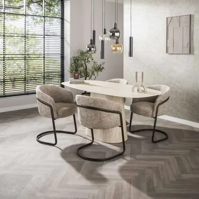Produktbild von Noda Oval 180 cm Travertinoptik Modern