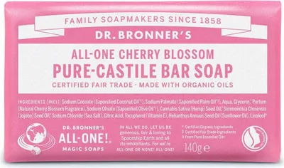 Productafbeelding van Dr. Bronner's Jabon en Pastilla, bloem van de kersenboom, 140 gram