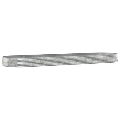 Image de vidaXL Lit surélevé Acier revêtu par poudre 523x140x36 cm Argenté