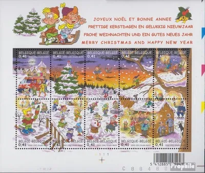 Produktbild von Briefmarken Belgien 2002 Mi 3151-3160 Kleinbogen (kompl.Ausg.) postfrisch Weihnachten