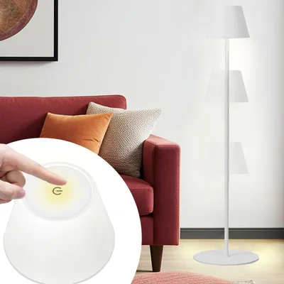 Produktbild von Moderne höhenverstellbare LED-Stehlampe, dimmbar, weiss, 50/90/130 cm- elegantes Stimmungslicht für Wohnzimmer, Schlafzimmer, Büro und Aussenbereich