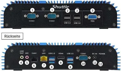 Produktbild von Industrie Box-PC lüfterlos Core i5-1235U 8GB 256GB SSD Windows 10 IoT