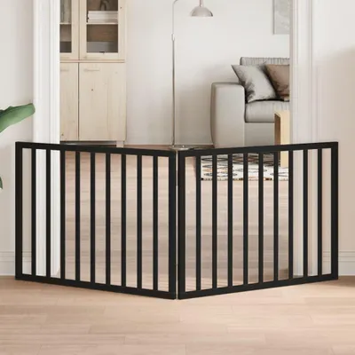 Produktbild von Faltbares Hundegitter mit 2 Paneelen in Schwarz, 160 cm aus Pappelholz