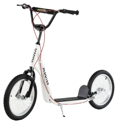 Image de Trottinette pour enfants en acier - Modèle City | Couleur : Blanc | Dimensions : 22,83 x 54,72 x 35,43 cm