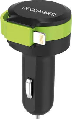 Produktbild von RealPower KFZ-Ladegerät Charger L 2400mA   1xUSB 1xLightning