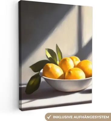 Produktbild von Wanddeko 30x40 cm - Stilleben - Zitronen, Leinwand Bilder Wohnzimmer