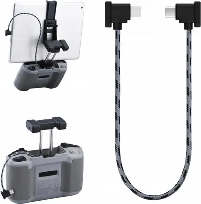 Immagine prodotto di NYLON-OTG-ÜBERTRAGUNGSKABEL FÜR DJI MAVIC AIR 2 MINI 2 3 4 PRO DROHNE - DJI RC-N1 / N2 - iPhone 30 CM