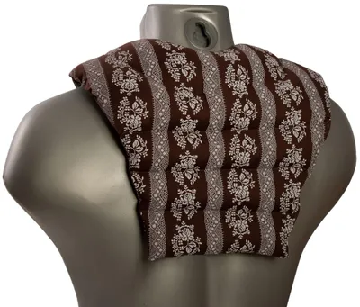 Produktbild von Nackenhörnchen mit Rückenteil - Blumen-braun - Körnerkissen - Nackenkissen - Rücken Wärmekissen - Weizen-Kissen