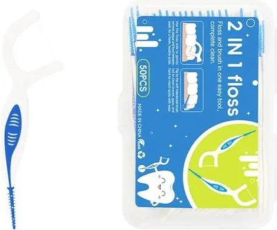 Immagine prodotto di INF Filo interdentale monouso 2 in 1, 50 pezzi, PP e nylon, per ortodonzia