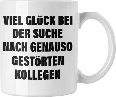 Produktbild von Trendation - Jobwechsel Tasse Geschenk Kollegin Kollege Abschied Lustig Abschiedsgeschenk Sprüche Neuer Job (Weiß)