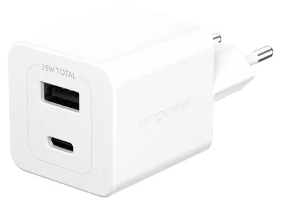 Productafbeelding van PanzerGlass 35W oplader, USB-C + USB-A, wit