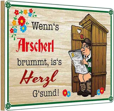 Produktbild von vianmo Holzschild 20x30 cm wenn's Arscherl brummt Dekoration