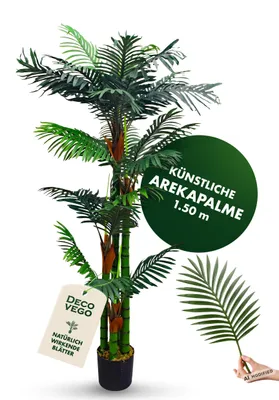 Image de Palmier Areca Plante Arbre Artificielle Artificiel Plastique 150cm Decovego