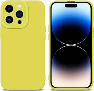 Zdjęcie produktu dla Etui Cadorabo do Apple iPhone 14 PRO w kolorze żółtym, silikonowe etui TPU na telefon komórkowy