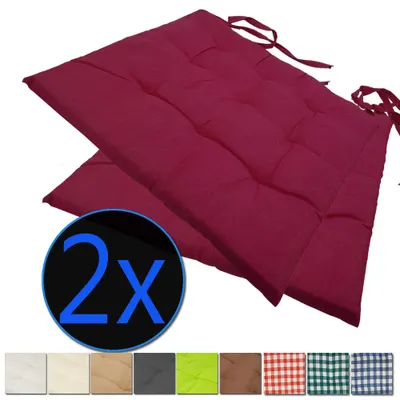 Produktbild von Stuhlkissen Nizza 38x38 cm 2er Pack Sitzkissen mit Steppung, Farbe:Berry