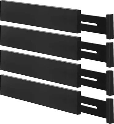 Produktbild von PolkaHome® Bambus Schubladen-Organizer, Verstellbarer Schubladenteiler für Kleidung, Küche, Kommode, Schlafzimmer, Bad und Büro,
