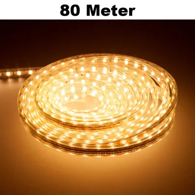 Produktbild von Leuchtstreifen SMD2835 60 LED/Meter LED Strip Stripe Lichtleiste Lichterkette Lichtband Lichtstreifen Band Weiß Warmweiß 80 Meter Länge Komplett Set