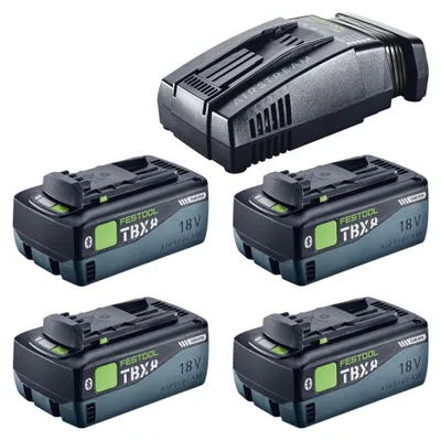 Zdjęcie produktu dla Zestaw energetyczny Festool 18 V 4xTBX8/SCA16 z 4 akumulatorami BP 18 TBX 8 ASI 18 V 8,0 Ah (4x 578746) + ładowarką SCA 16 (576953)