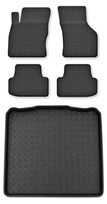 Zdjęcie produktu dla Dywaniki gumowe + mata bagażnika do Volkswagen Golf VII 2014- (kombi, dolny poziom podłogi) – czarne, dobierane – Wielganizator Semi-Universal