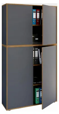 Produktbild von Büroschrank aus Holz mit Drehtüren, 5-Fach, Breite 100 cm