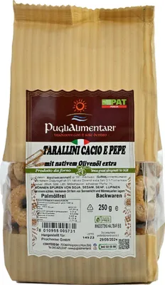 Produktbild von Tarallini Tradizionali Cacio e Pepe, Taralli mit Käse und Pfeffer, Puglialimentari, 250 g