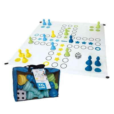 Produktbild von Riesen-Ludo XXL Brettspiel - Gesellschaftsspiel für drinnen & draußen mit extragroßen Spielfiguren