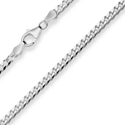 Produktbild von 3,6mm Armband Panzerkette Armschmuck aus 925 Silber rhodiniert 19cm