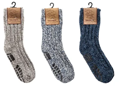 Produktbild von 3 Paar TippTexx 24 Kinder ABS-Norwegersocken Stoppersocken, Blautöne, Gr. 27-30