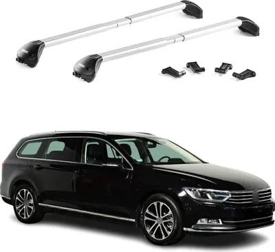 Image de Barres de toit transversales pour VW Passat Break B8 2015-2025 Alu Gris 2x ABE