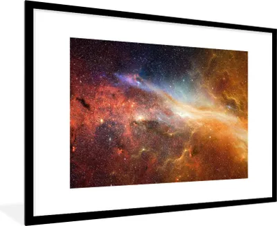 Produktbild von MuchoWow® Gerahmtes Poster Weltraum - Sterne - Farben 90x60 cm - Poster mit Schwarzem Bilderrahmen Wandposter Rahmen Foto Bilder - Wanddekoration - Fotos