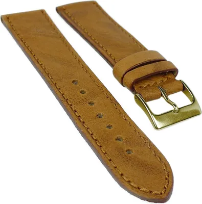 Produktbild von Herzog Piemont > Uhrenarmband 20mm weich braun Leder >  Italy, Schließe:Gelbgolden