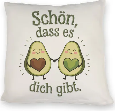 Produktbild von Avocado Herzkerne Kissen Schön dass es Dich gibt