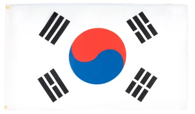 Südkorea-Flagge 250x150 cm, Polyester 100D, 2 Ringe