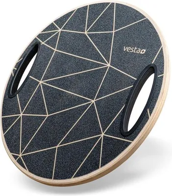 Produktbild von Unyqoos® Balance Board Eichenholz – Wackelbrett mit Gyro‑Anti‑Rutsch‑Unterlage, Fitness‑App (260+ Übungen), Handgriffe, maximaler Grip, für Erwachsene