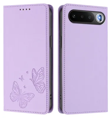 Produktbild von Lederhülle für Realme 16, Schmetterling Prägung Leder Brieftasche Schutzhülle mit Ständer Violett