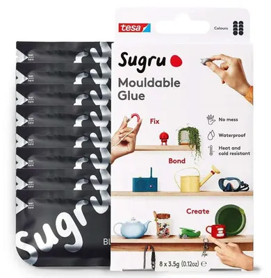 Produktbild von Sugru by tesa - Schwarz - formbarer Allzweckkleber - 8 x 3,5 g