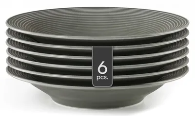 Produktbild von Suppenteller - Grau - Porzellan - Ø 23 cm - 6er Set